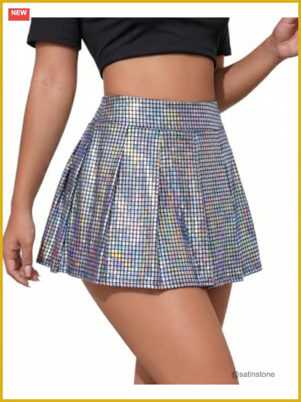 Faux Leather Mini Skirt High Waisted A-Line Pleated Clubwear